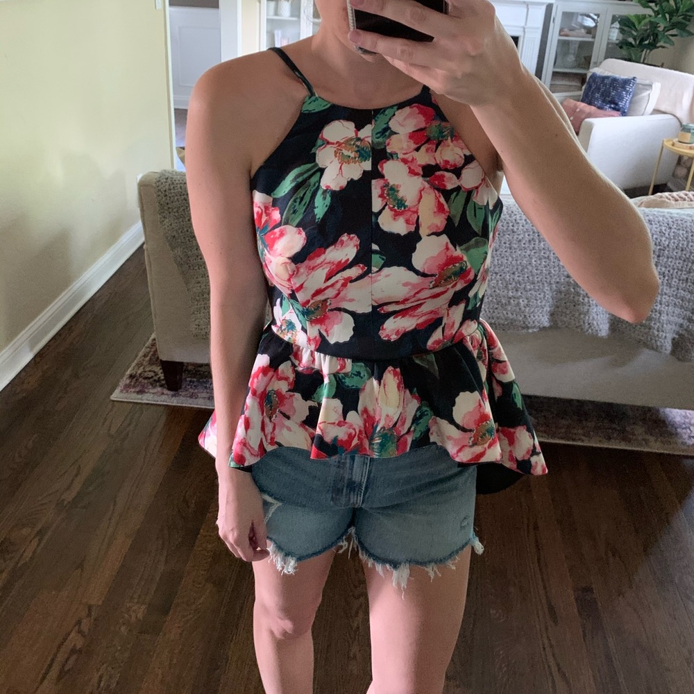 High-low peplum top